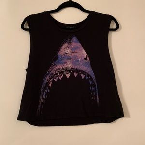 Forever 21 Crop Shark Tee